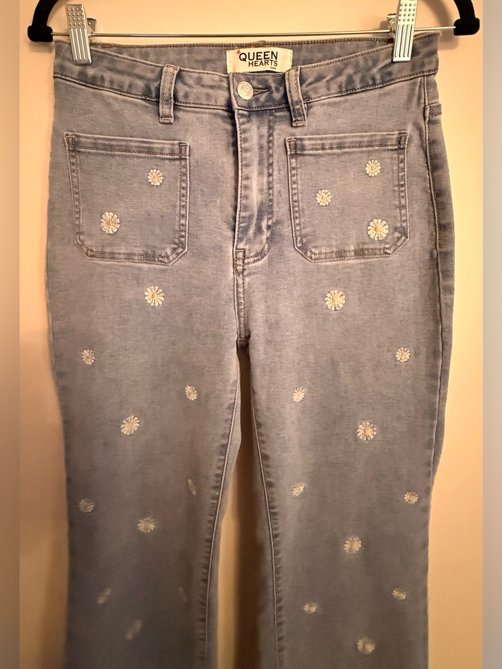 Boho Daisy Embroidered Jeans - Picture 2 of 4